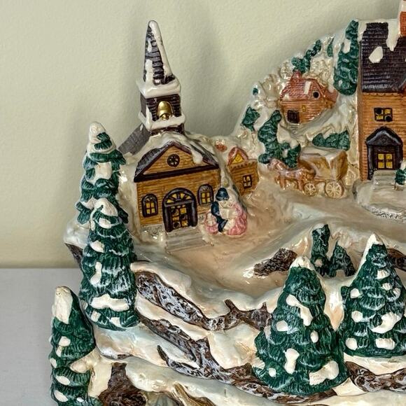 Vintage Studio 5 Christmas Dolomite 3 Piece Set UL House Scene With Box No Light - Picture 4 of 8